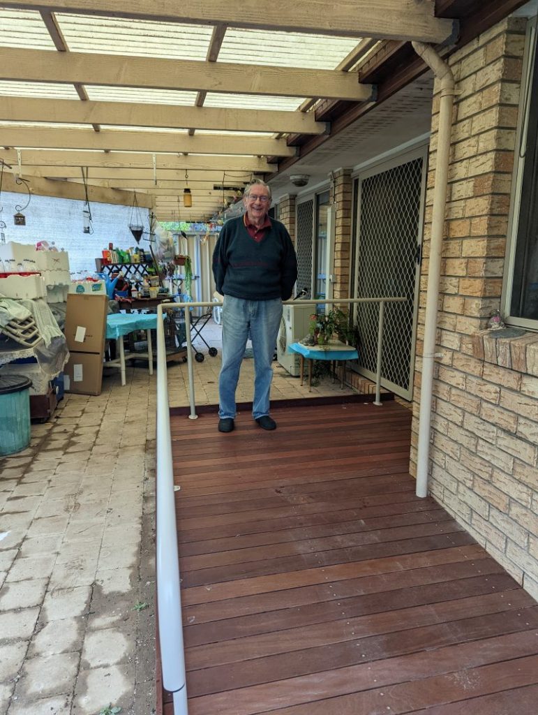 wheelchair ramp with hand rail