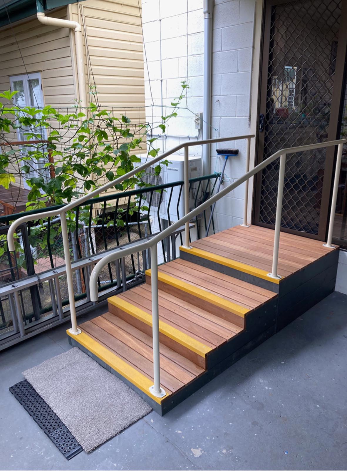 non slip stairs with guard rails