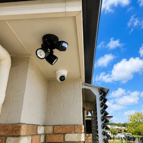 sensor light against a blue sky
